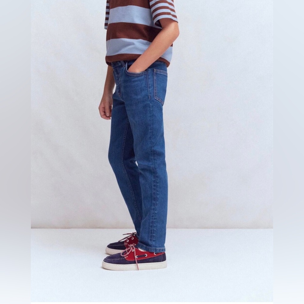 Mini Boden Adventure Flex Slim Jeans Casual Light Wash Boys Size 6
